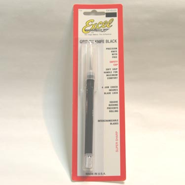 Excel 16020 Black Grip-On Knife (Carded)